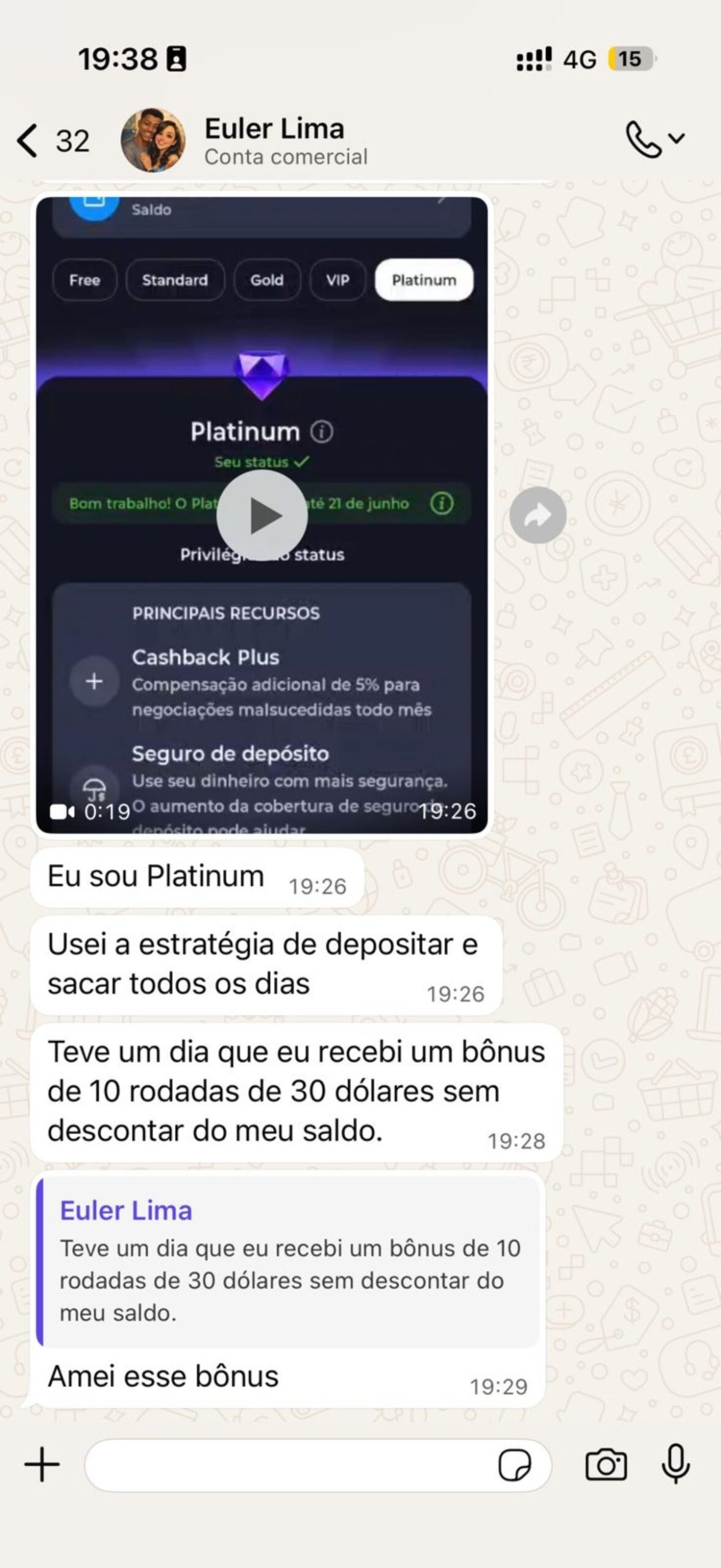 Depoimento de aluno